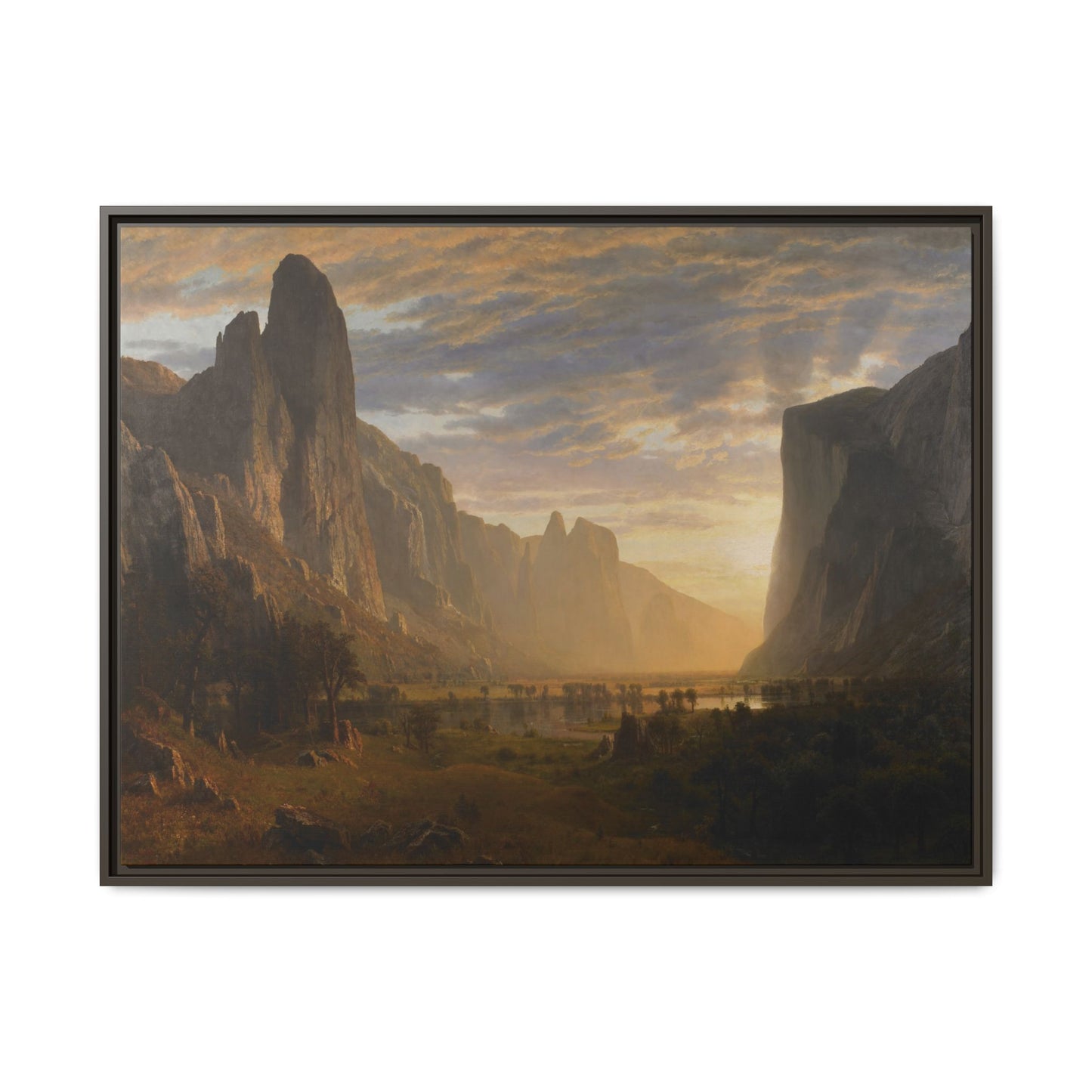 Bierstadt, Albert - Looking Down Yosemite Valley (1865) - Matte Canvas, Framed