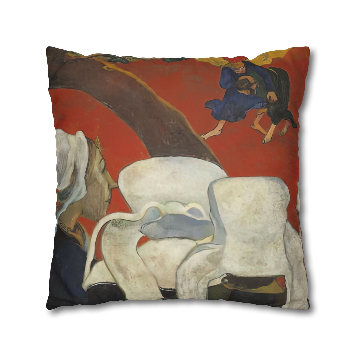 Gauguin, Paul - Vision of the Sermon (Jacob Wrestling with the Angel) (1888) - Suede Square Pillowcase