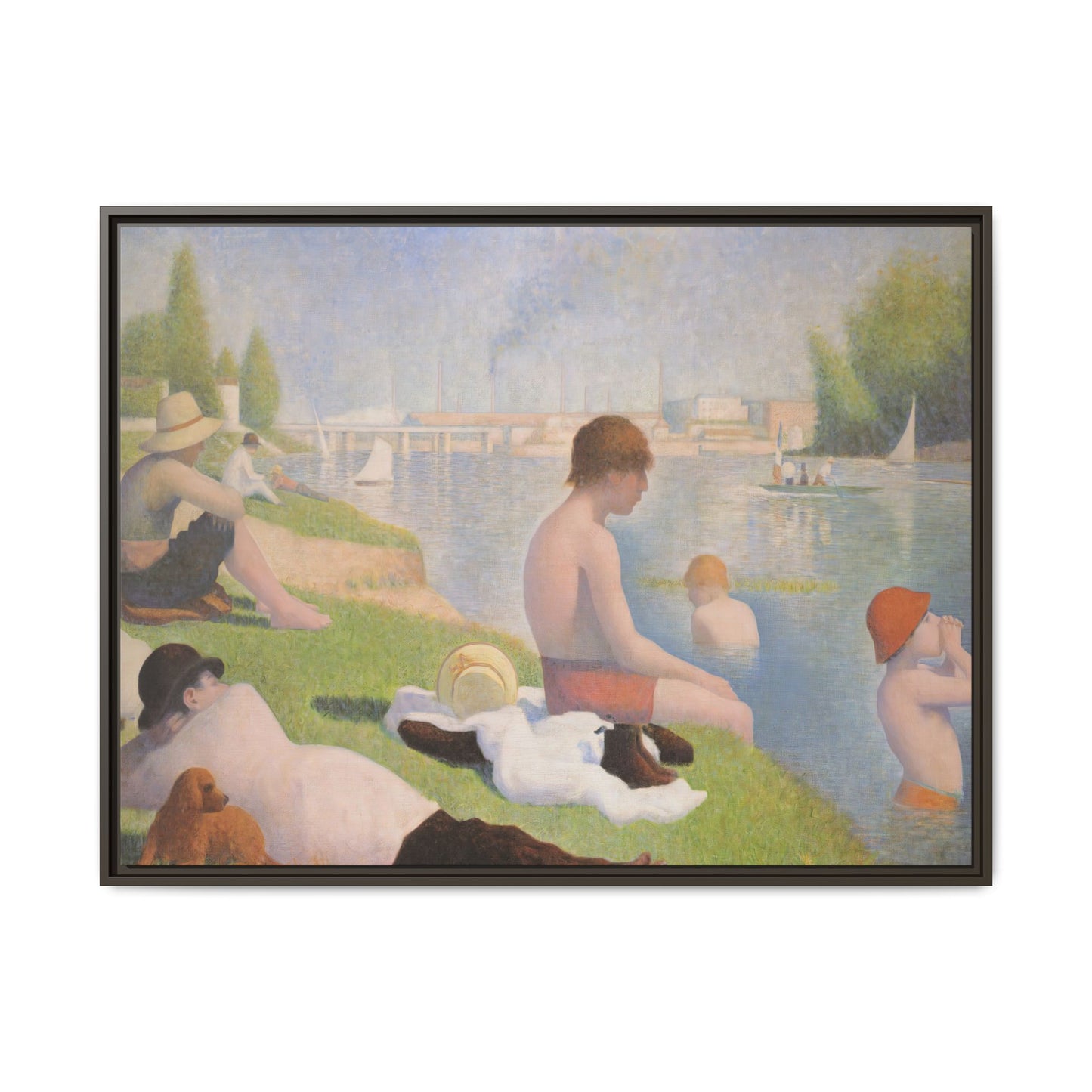 Seurat, Georges - Bathers at Asnières (1884) - Matte Canvas, Framed