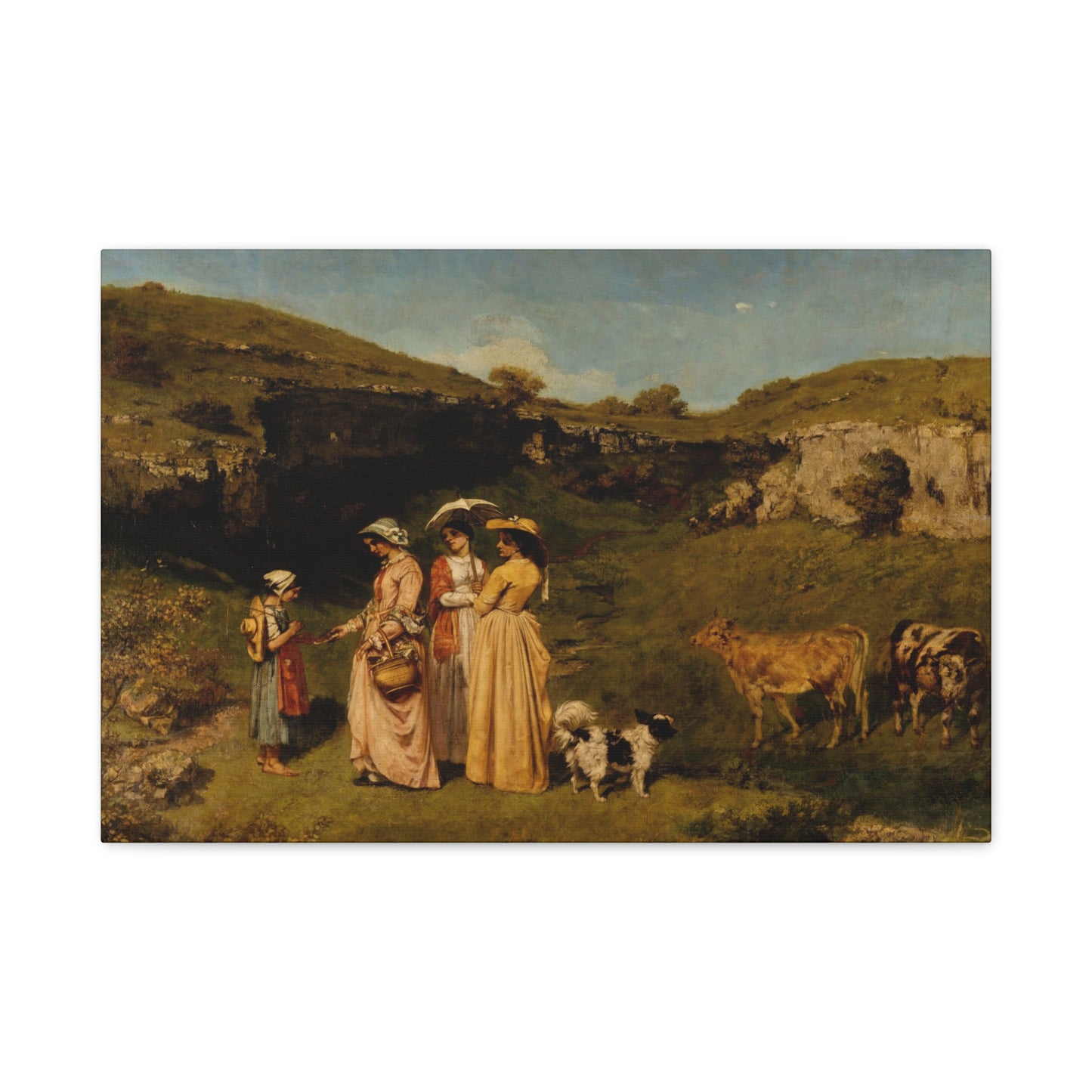 Courbet, Gustave - Young Ladies of the Village (1851) - Canvas Block, unframed