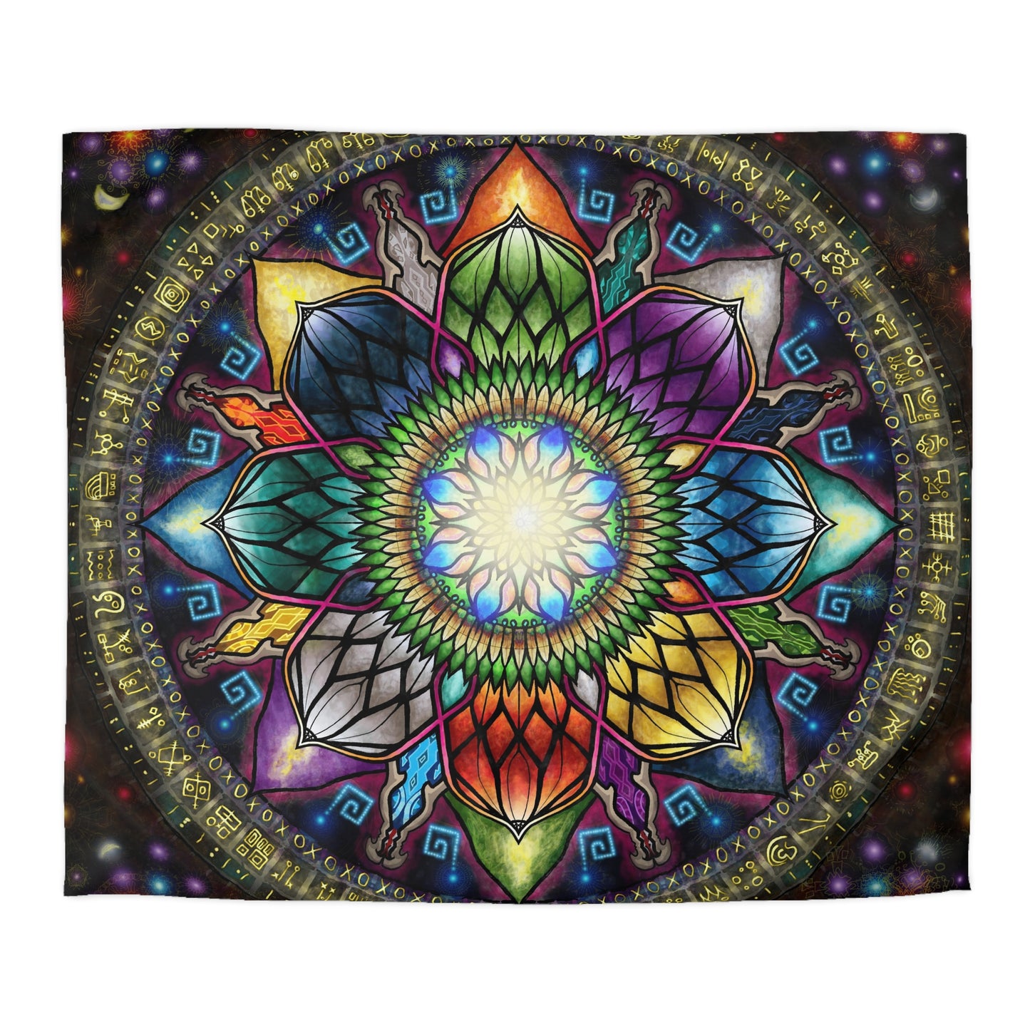 Mystic Jewel Mandala - Microfiber Duvet Cover