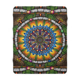 Emerald Arrows Mandala - Sherpa Fleece Blanket