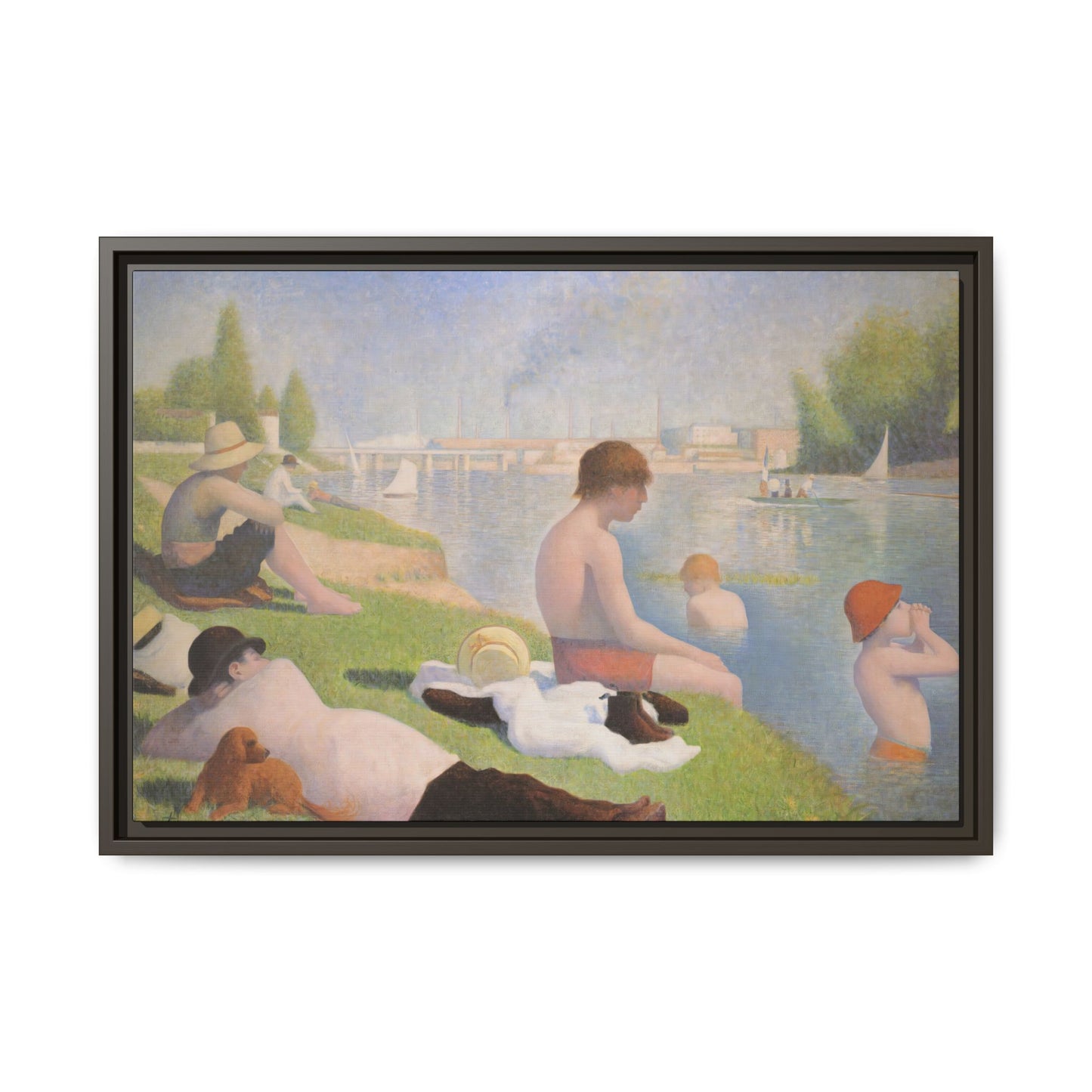 Seurat, Georges - Bathers at Asnières (1884) - Matte Canvas, Framed