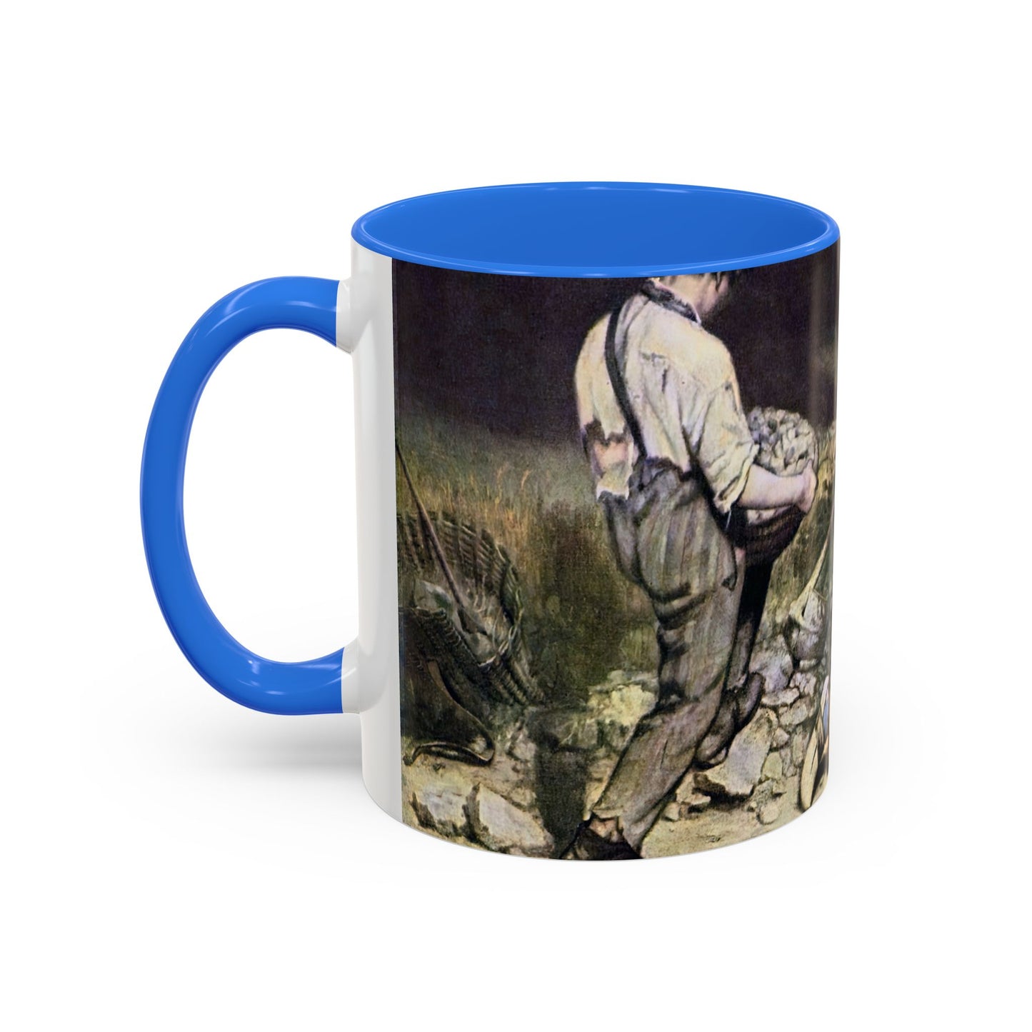 Courbet, Gustave - The Stone Breakers (1850) - Colorful Accent Mugs