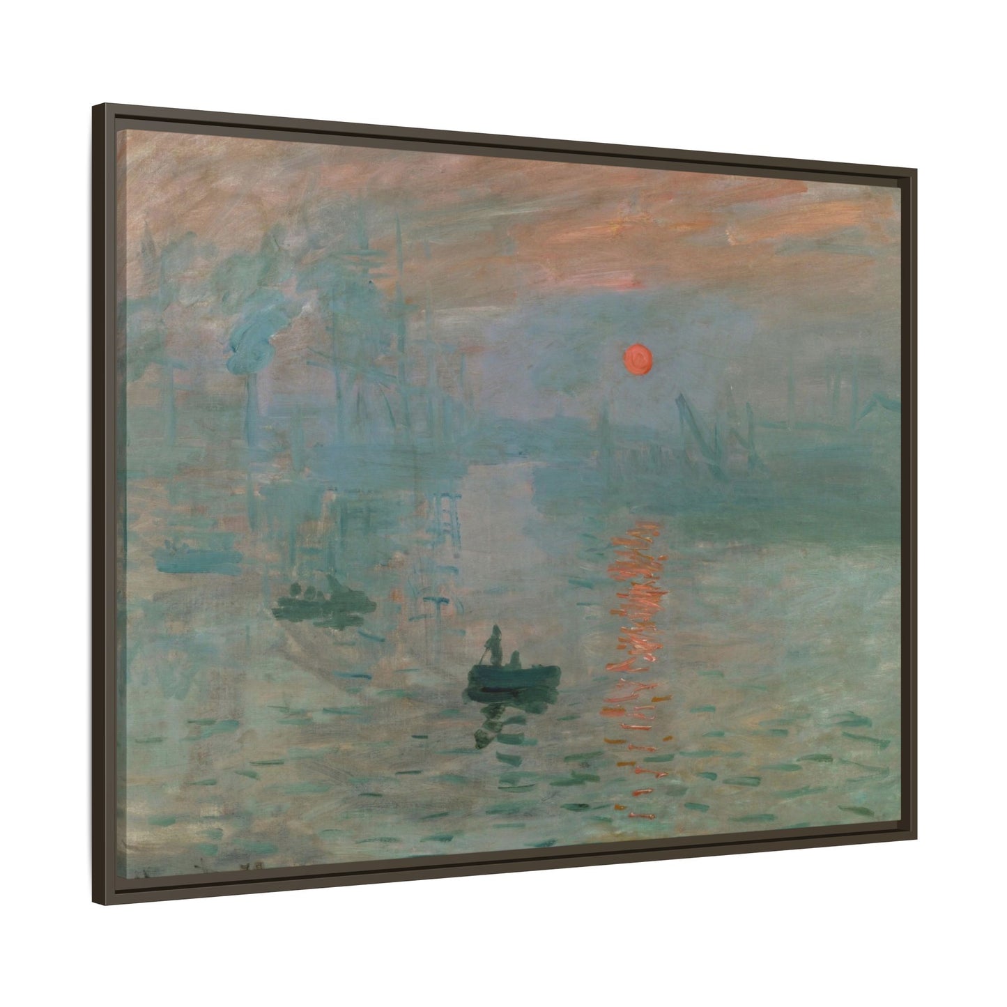 Monet, Claude - Impression, Sunrise (1872) - Matte Canvas, Framed
