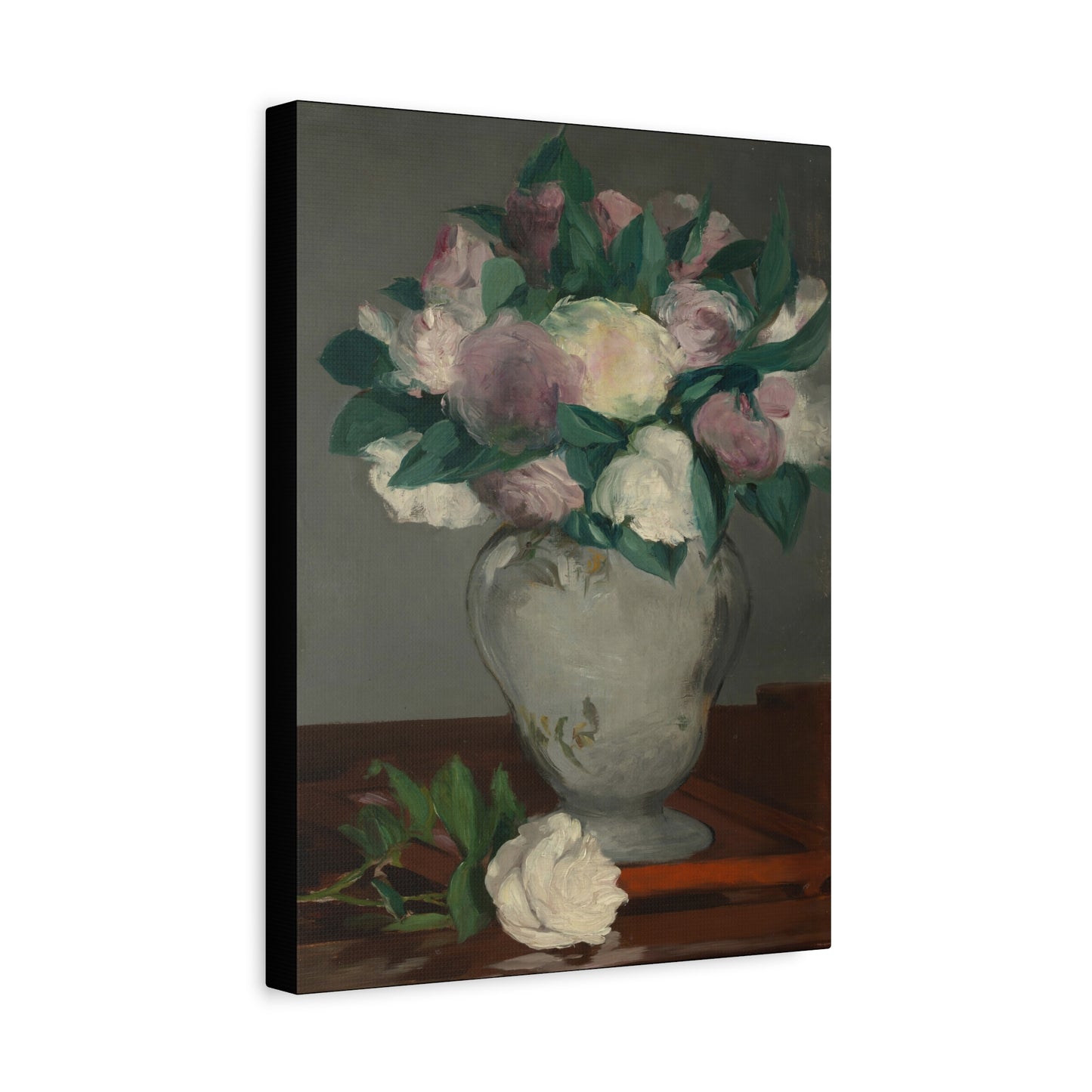 Manet, Édouard - Peonies (1864) - Canvas Block, unframed