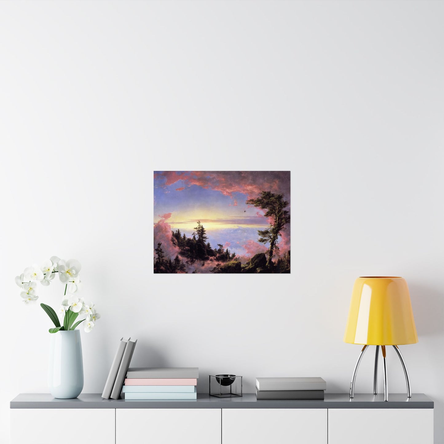 Church, Frederic Edwin - Above the Clouds at Sunrise  (1849) - Satin Posters