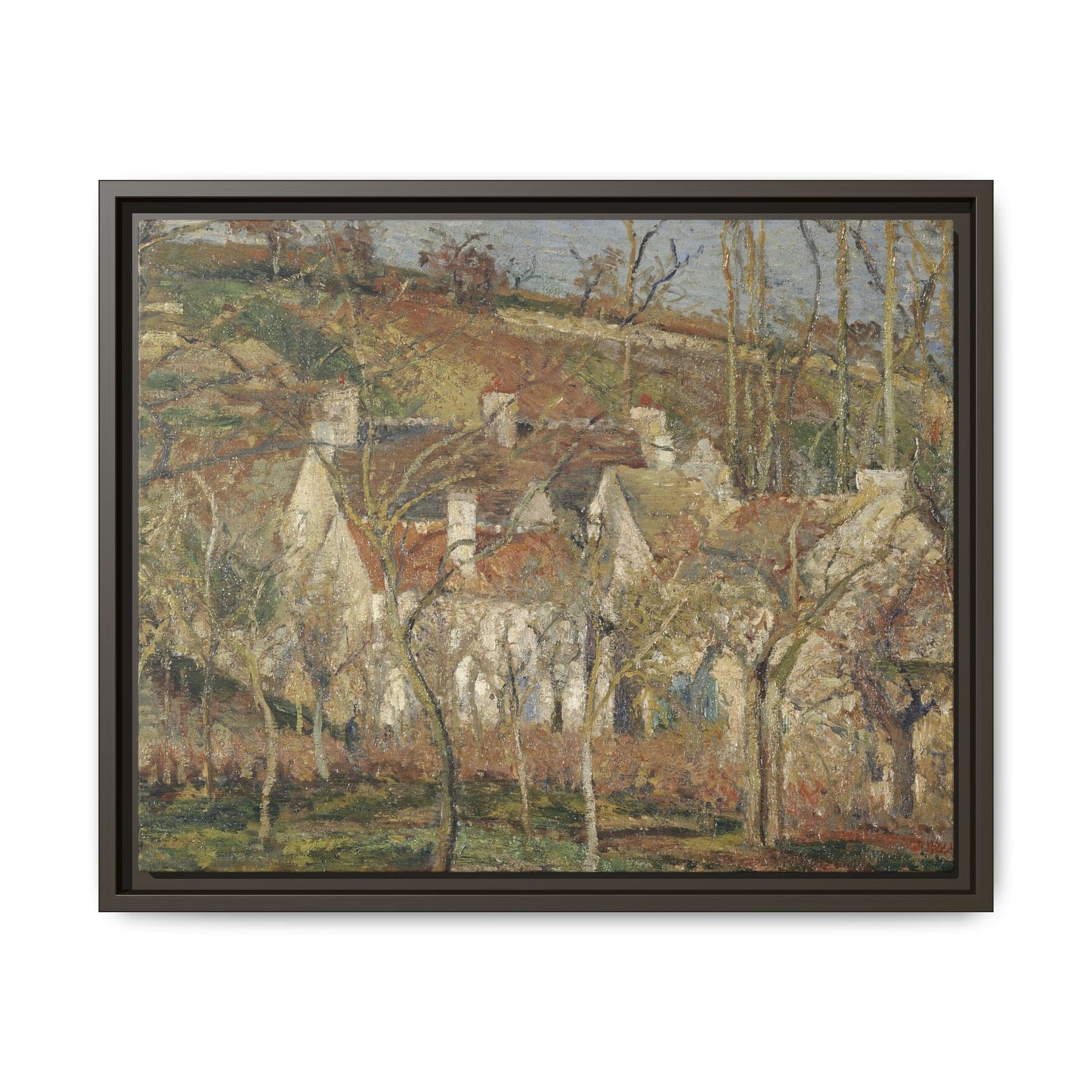 Pissarro, Camille - Red Roofs, Corner of a Village in Winter (1877) - Matte Canvas, Framed