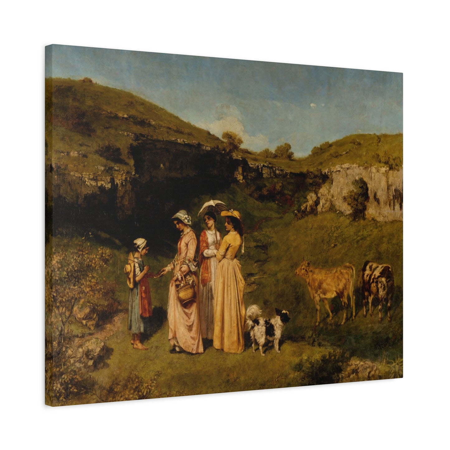 Courbet, Gustave - Young Ladies of the Village (1851) - Canvas Block, unframed