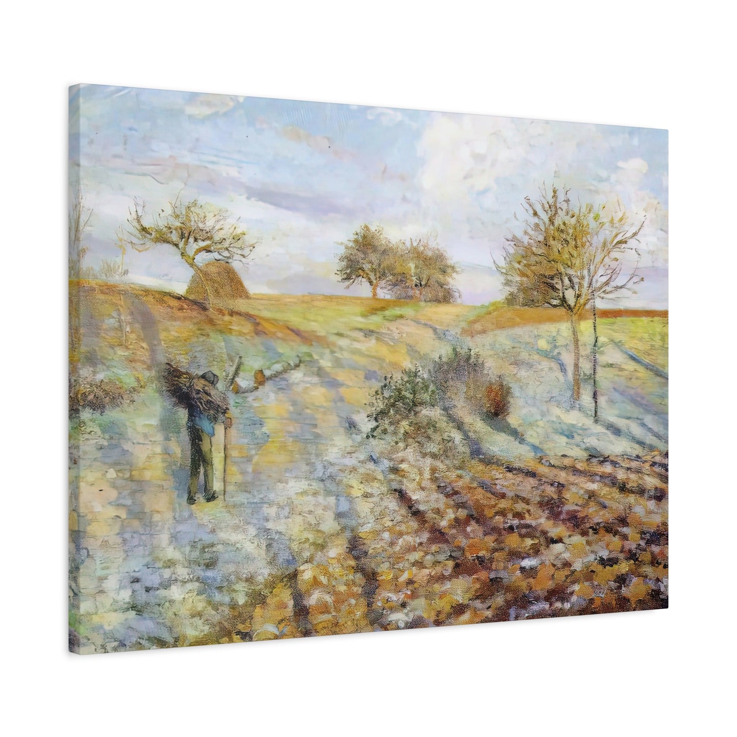 Pissarro, Camille - Hoarfrost (1873) - Canvas Block, unframed