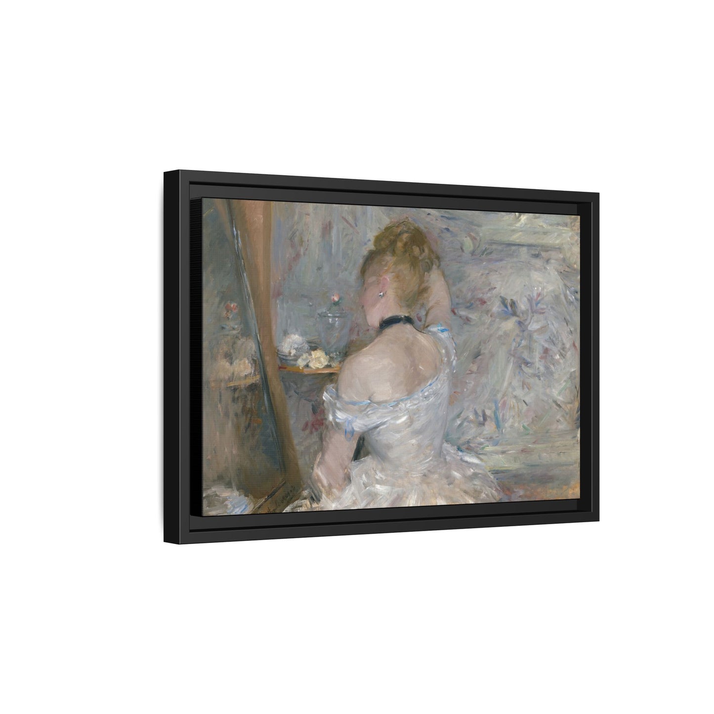 Morisot, Berthe - Woman at Her Toilette (1880) - Matte Canvas, Framed