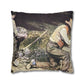 Courbet, Gustave - The Stone Breakers (1850) - Suede Square Pillowcase