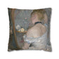 Morisot, Berthe - Woman at Her Toilette (1880) - Suede Square Pillowcase