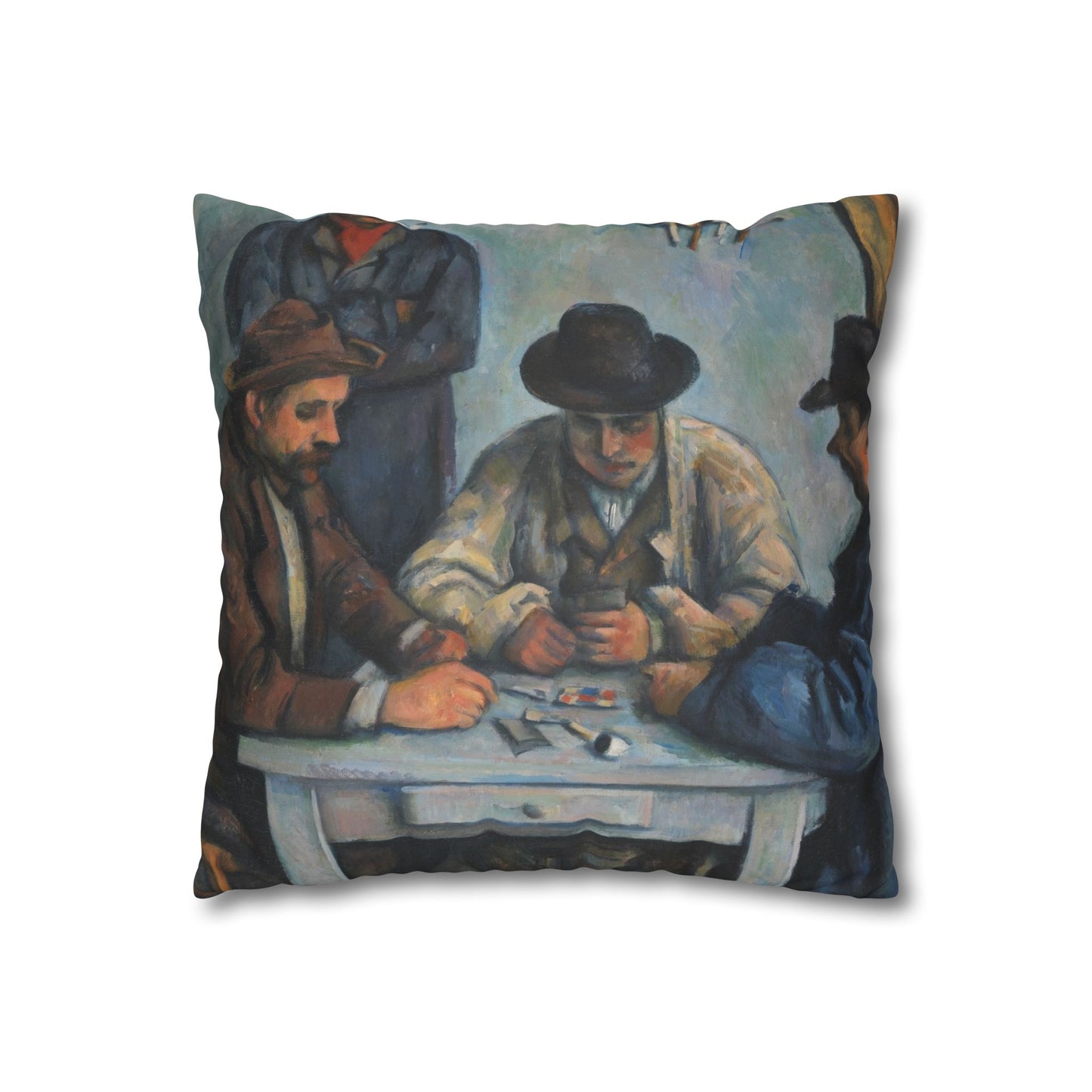 Cézanne, Paul - The Card Players (1892) - Faux Suede Square Pillowcase