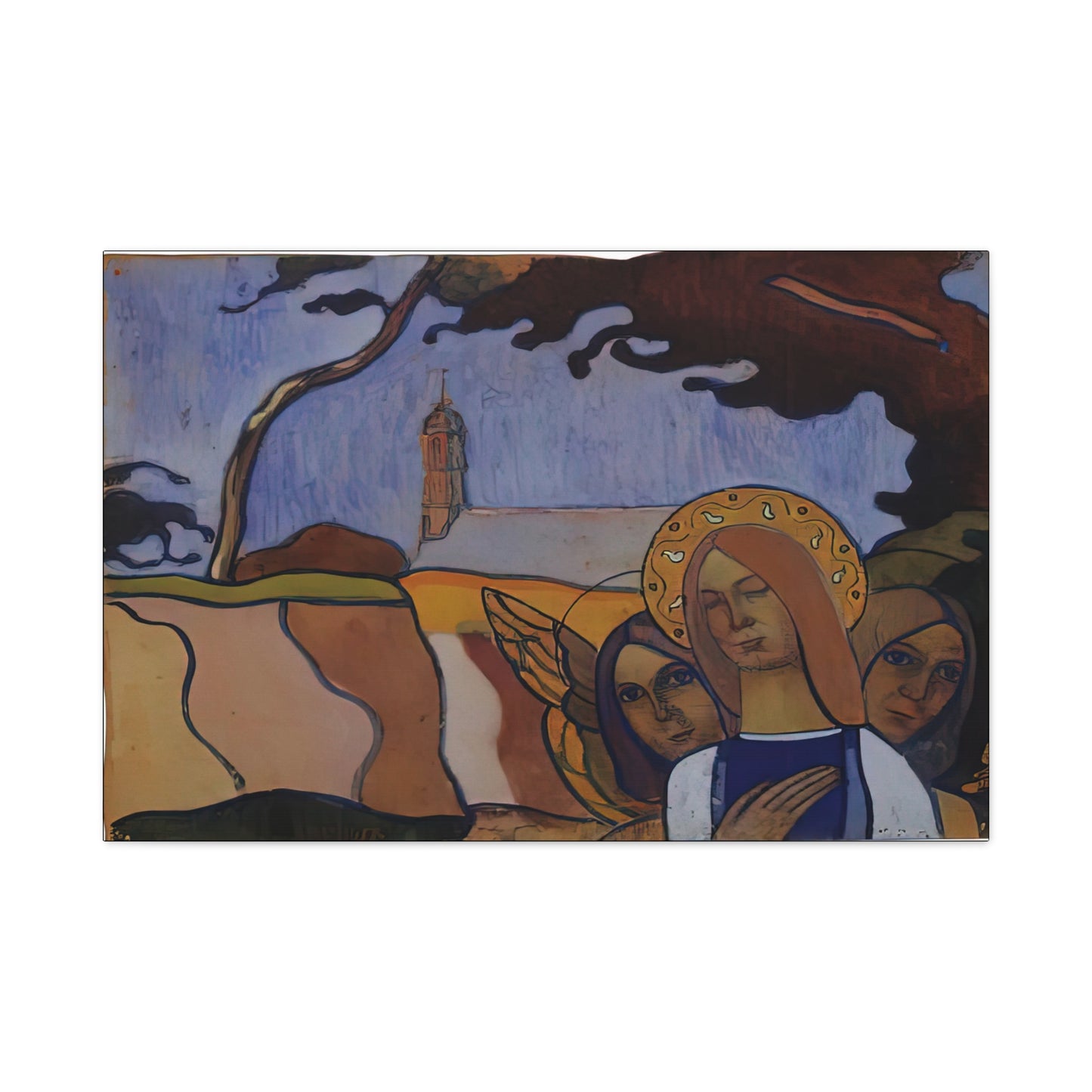 Filiger, Charles - Virgin and Two Angels (1895) - Canvas Block, unframed