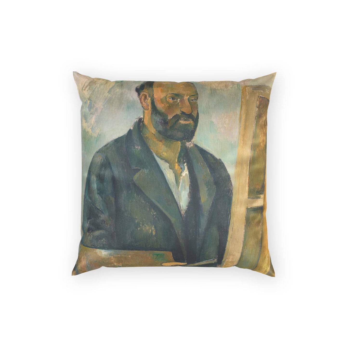 Cézanne, Paul - Portrait of the Artist with a Palette (1890) - Poly Velvet Pillow