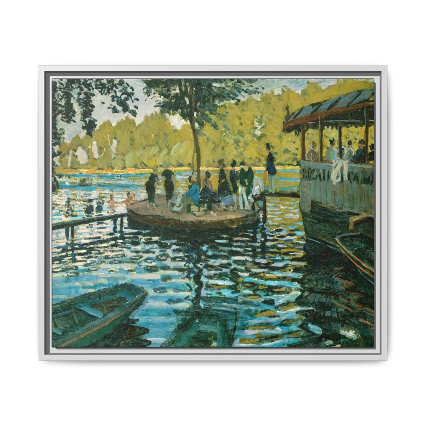Monet, Claude - La Grenouillere (1869) - Matte Canvas, Framed