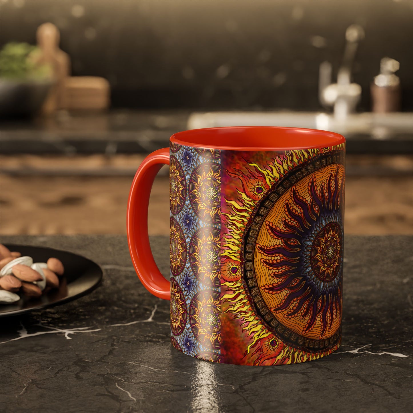 Pacio, Adam - Solar Disc Mandala - Colorful Accent Mugs