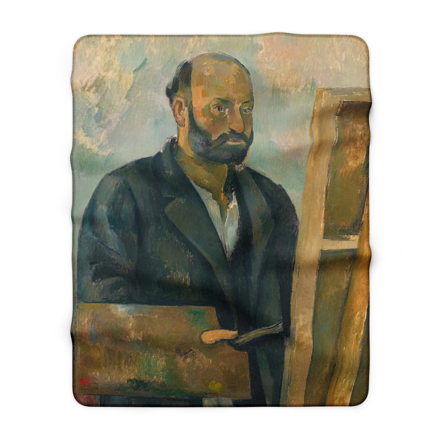 Cézanne, Paul - Portrait of the Artist with a Palette (1890) - Sherpa Fleece Blanket