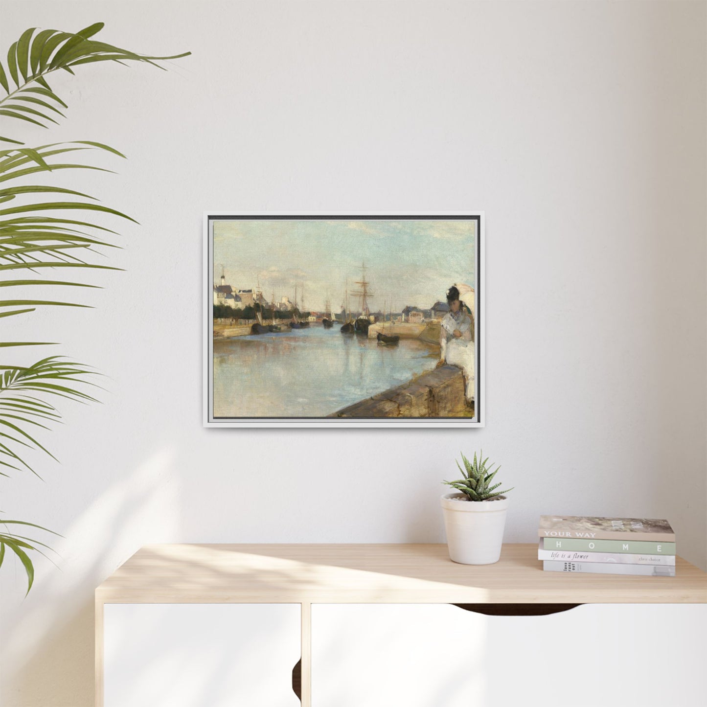 Morisot, Berthe - The Harbor at Lorient (1869) - Matte Canvas, Framed