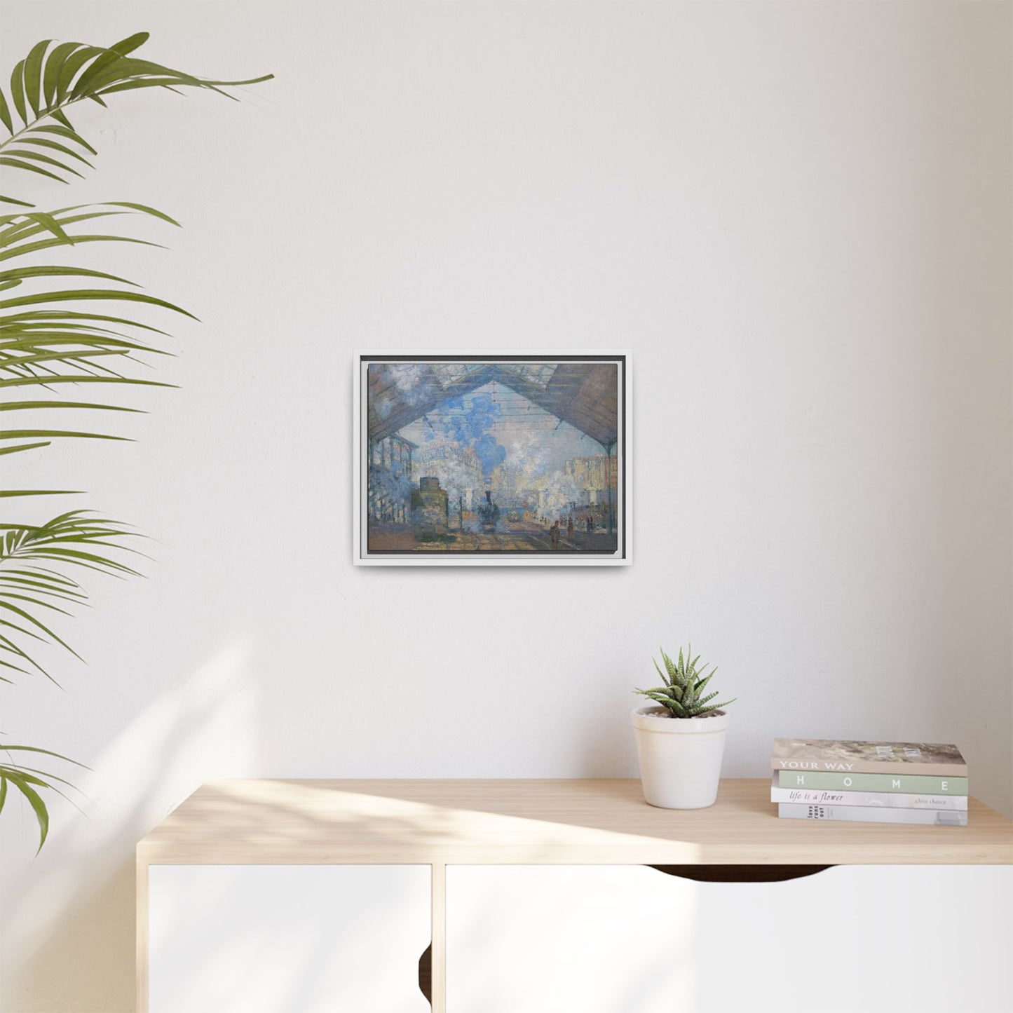 Monet, Claude - Le Gare Saint-Lazare (1877) - Matte Canvas, Framed