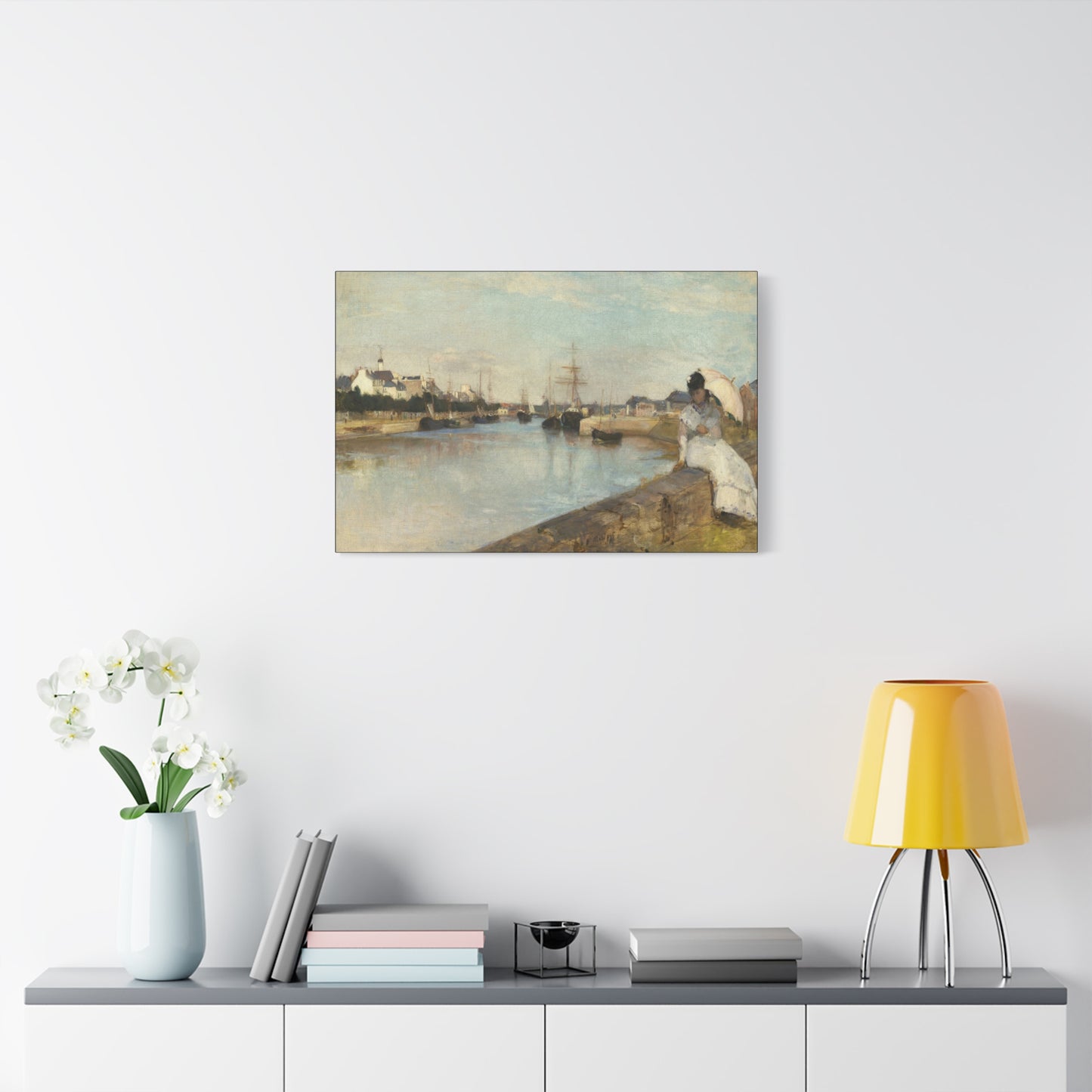 Morisot, Berthe - The Harbor at Lorient (1869) - Canvas Block, unframed
