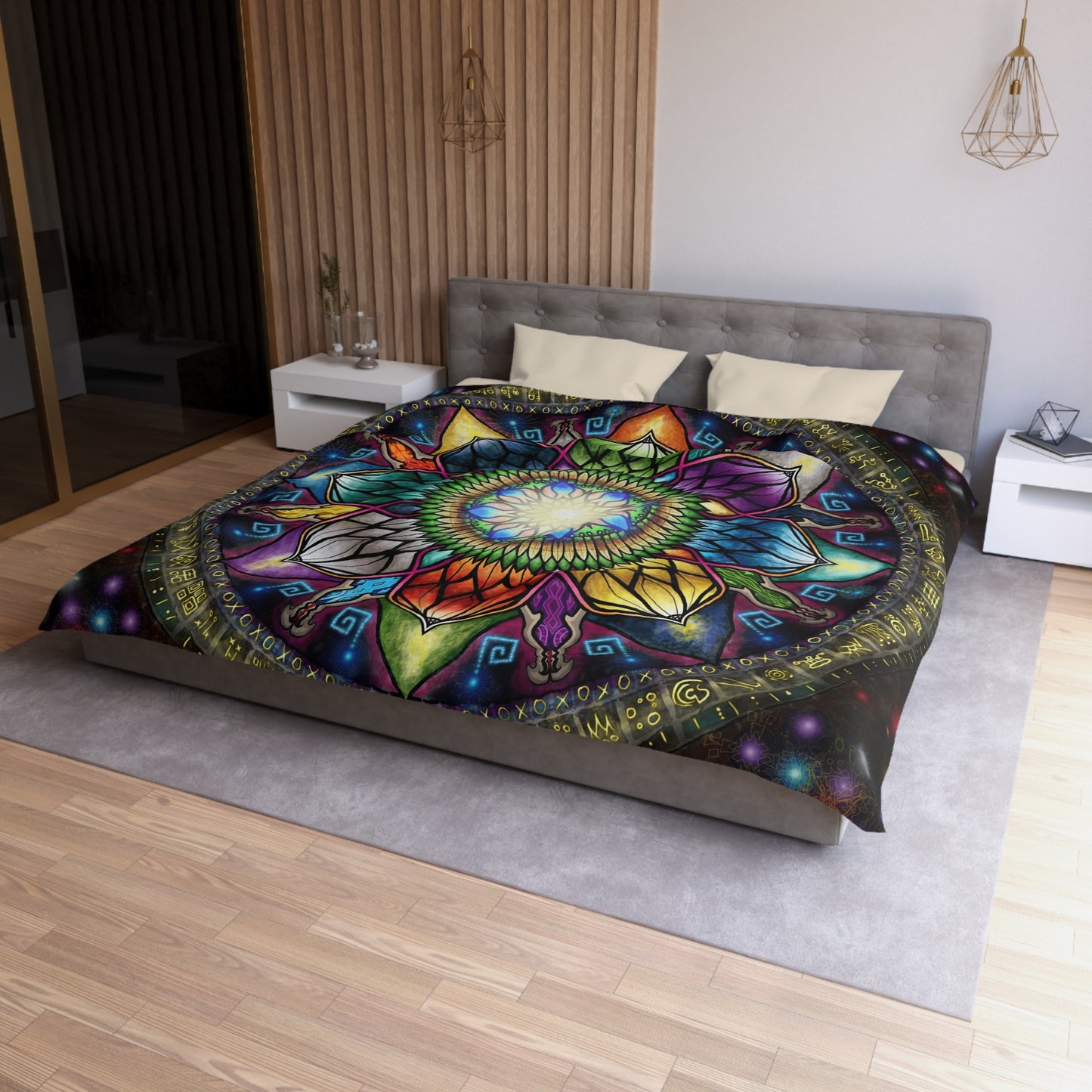 Mystic Jewel Mandala - Microfiber Duvet Cover