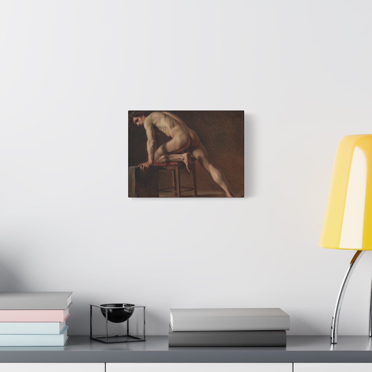 Courbet, Gustave - Study of a Nude Man (1840) - Canvas Block, unframed