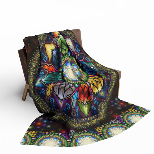 Mystic Jewel Mandala - Arctic Fleece Blanket