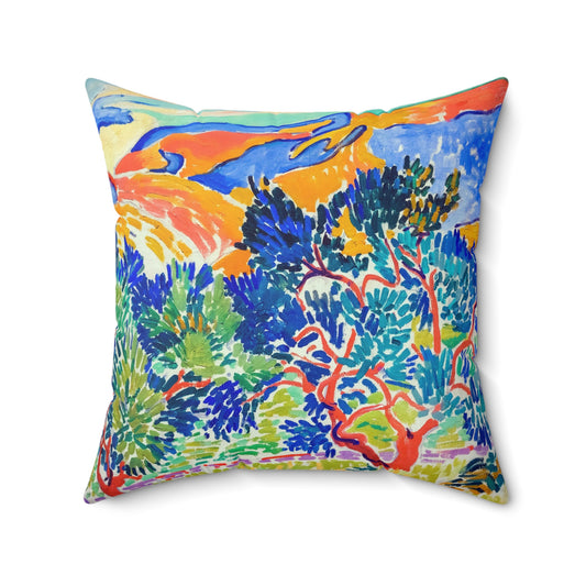 Derain, André - Mountains at Collioure (1905) - Suede Square Pillow