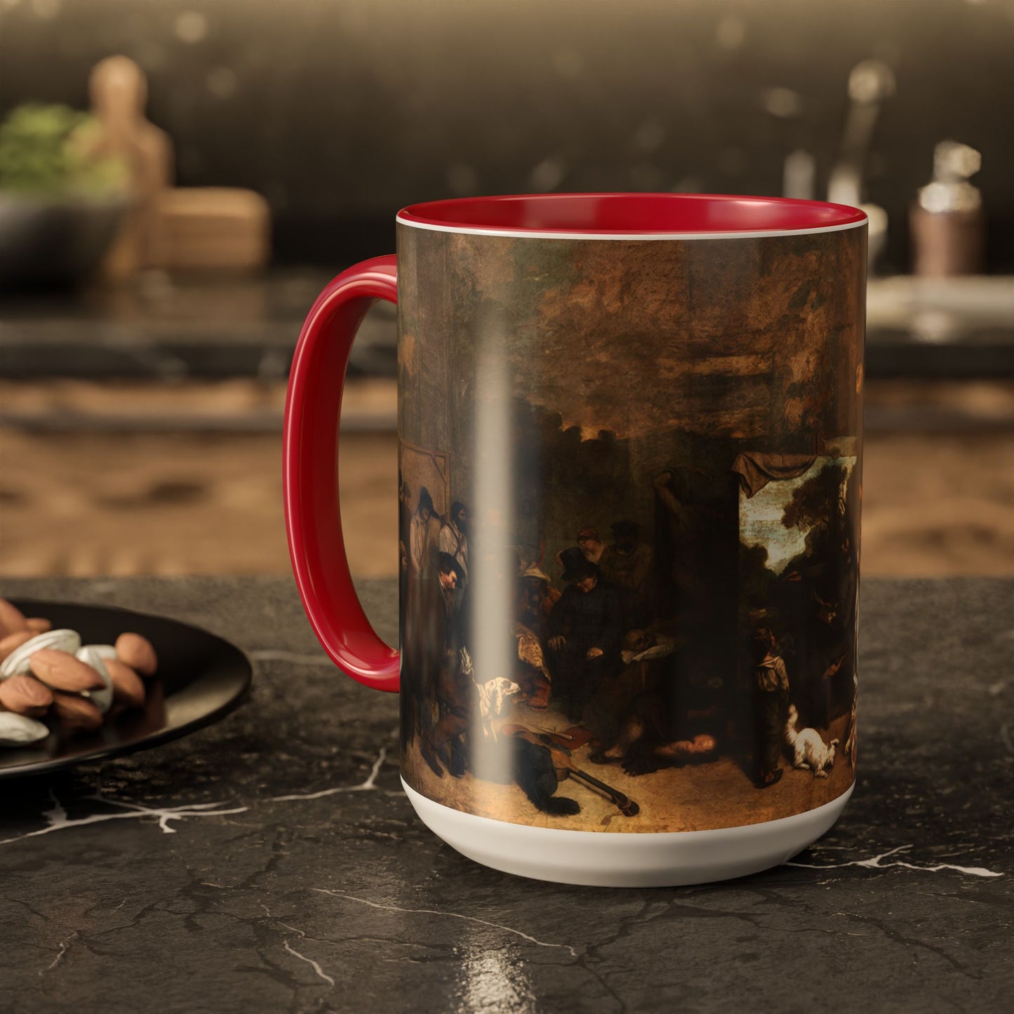 Courbet, Gustave - The Painter’s Studio (1855) - Colorful Accent Mugs