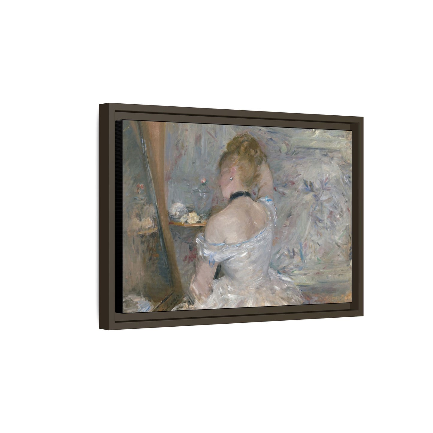 Morisot, Berthe - Woman at Her Toilette (1880) - Matte Canvas, Framed