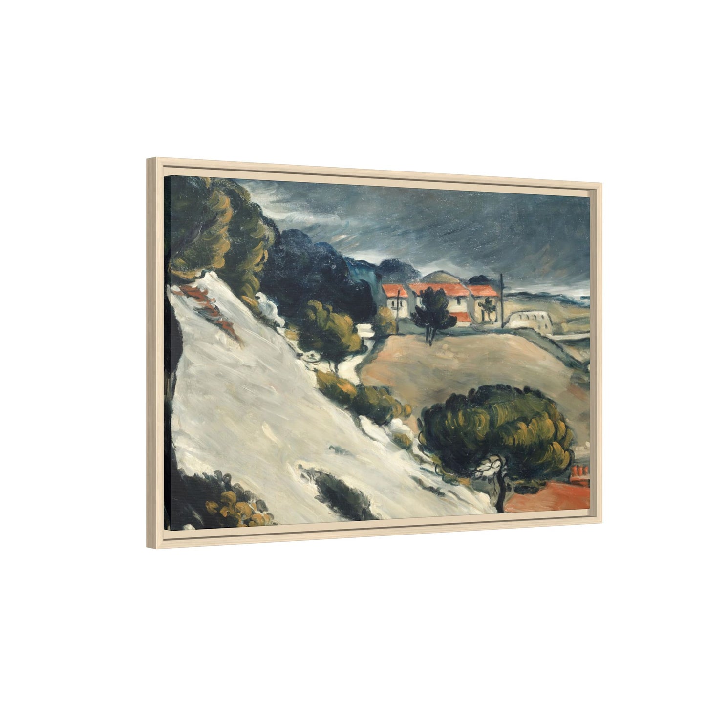Cézanne, Paul - L’Estaque, Melting Snow (1870) - Matte Canvas, Framed