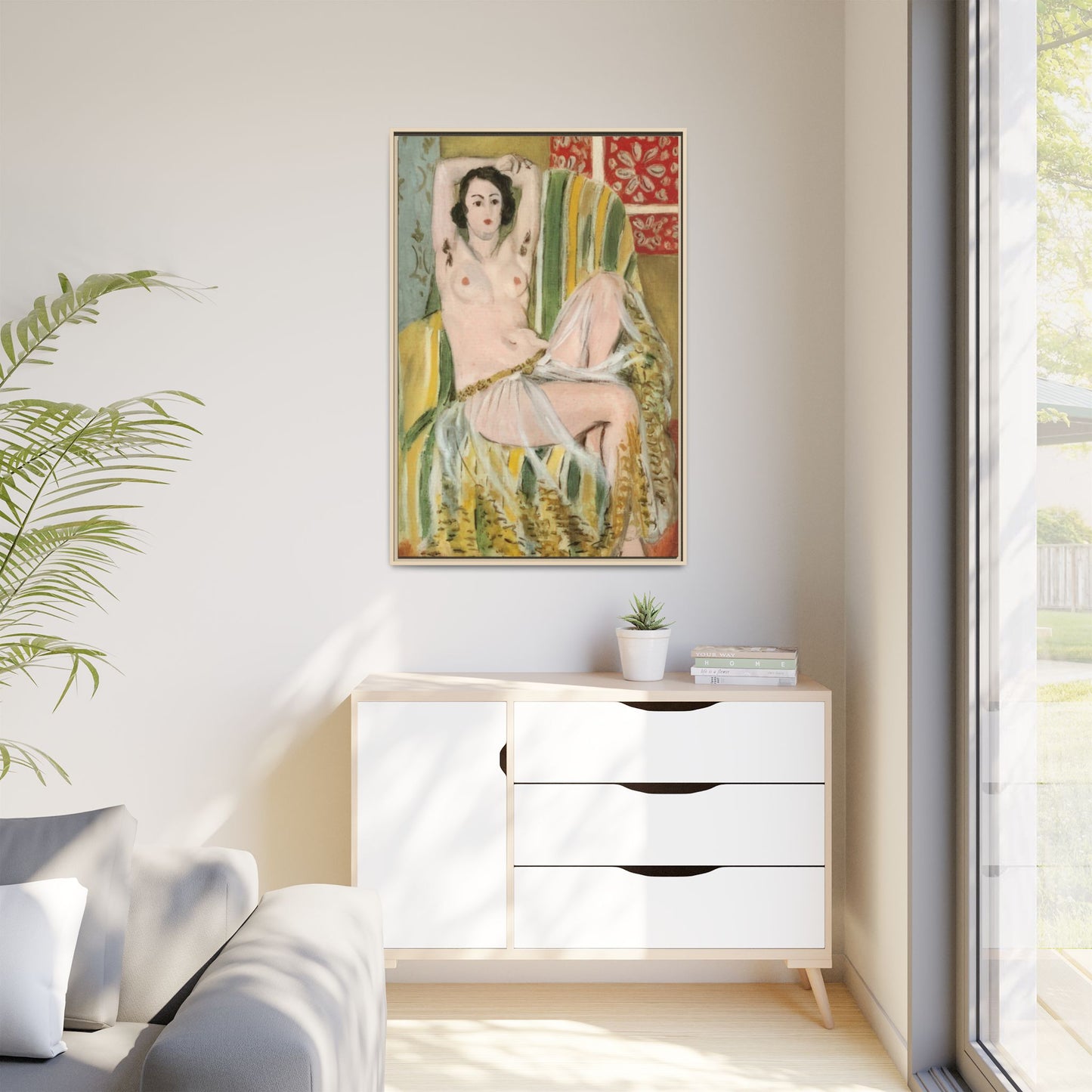 Matisse, Henri - Odalisque with Raised Arms (1923) - Matte Canvas, Framed