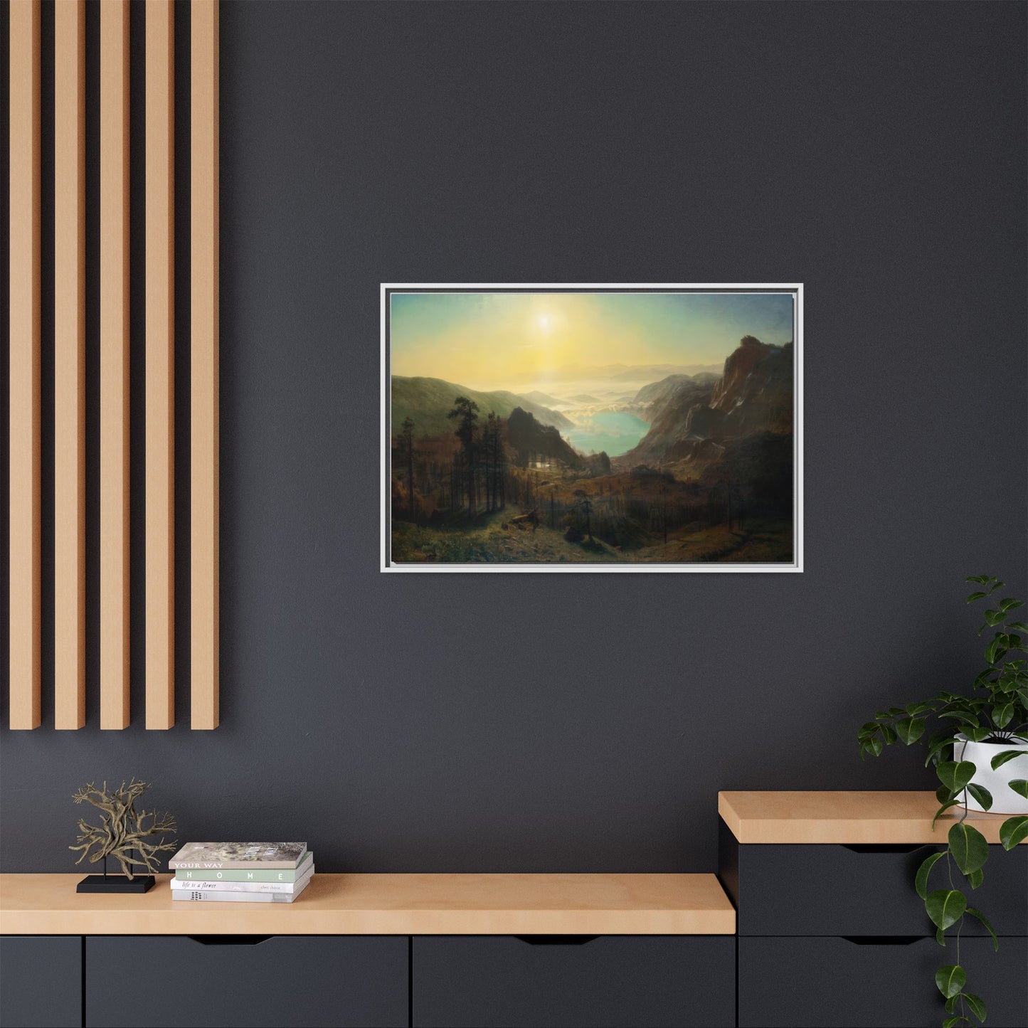 Bierstadt, Albert - Donner Lake from the Summit (1873) - Matte Canvas, Framed