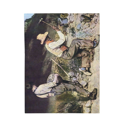 Courbet, Gustave - The Stone Breakers (1850) - Velveteen Plush Blanket