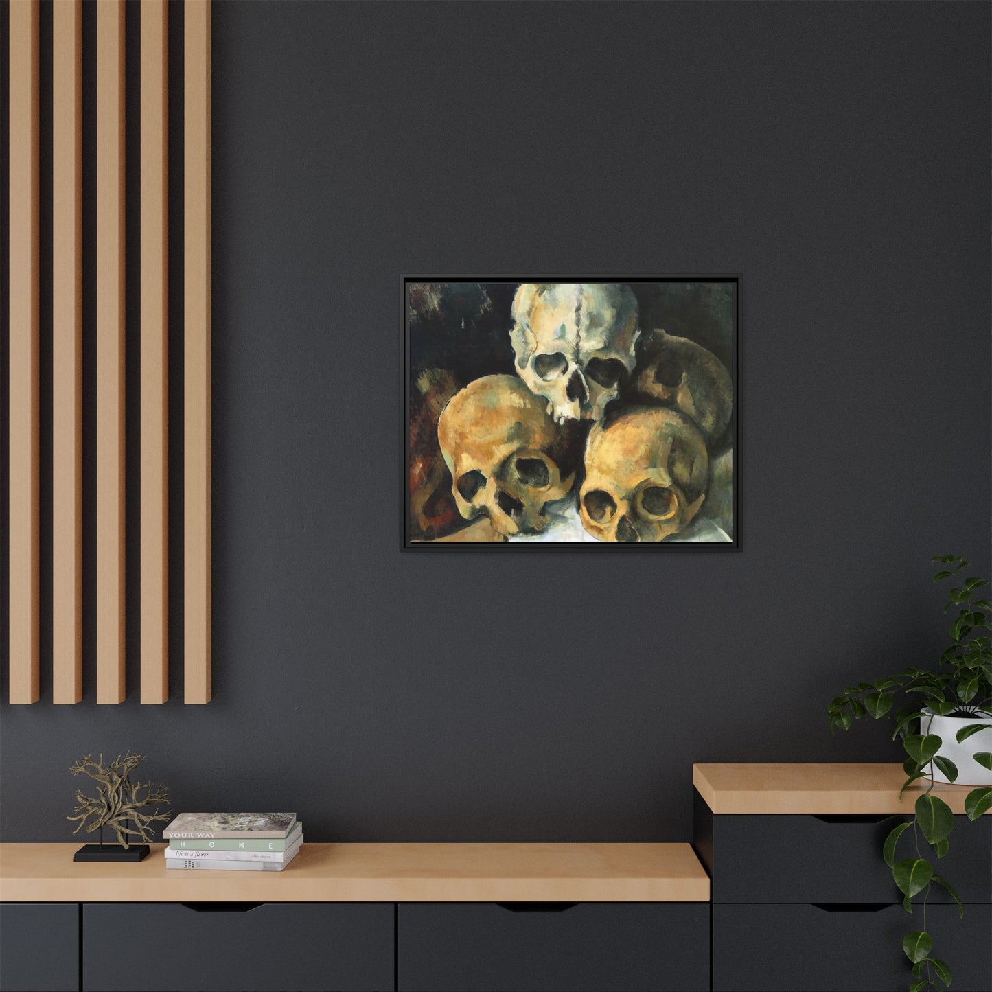 Cézanne, Paul - Pyramid of Skulls (1901) - Matte Canvas, Framed