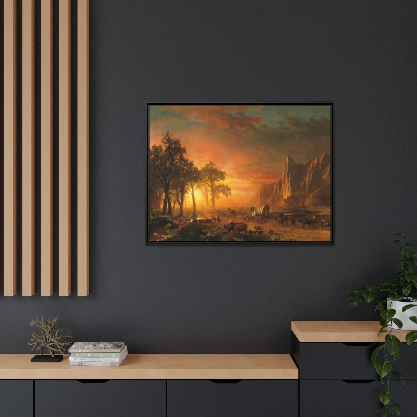 Bierstadt, Albert - Emigrants Crossing the Plains (1867) - Matte Canvas, Framed