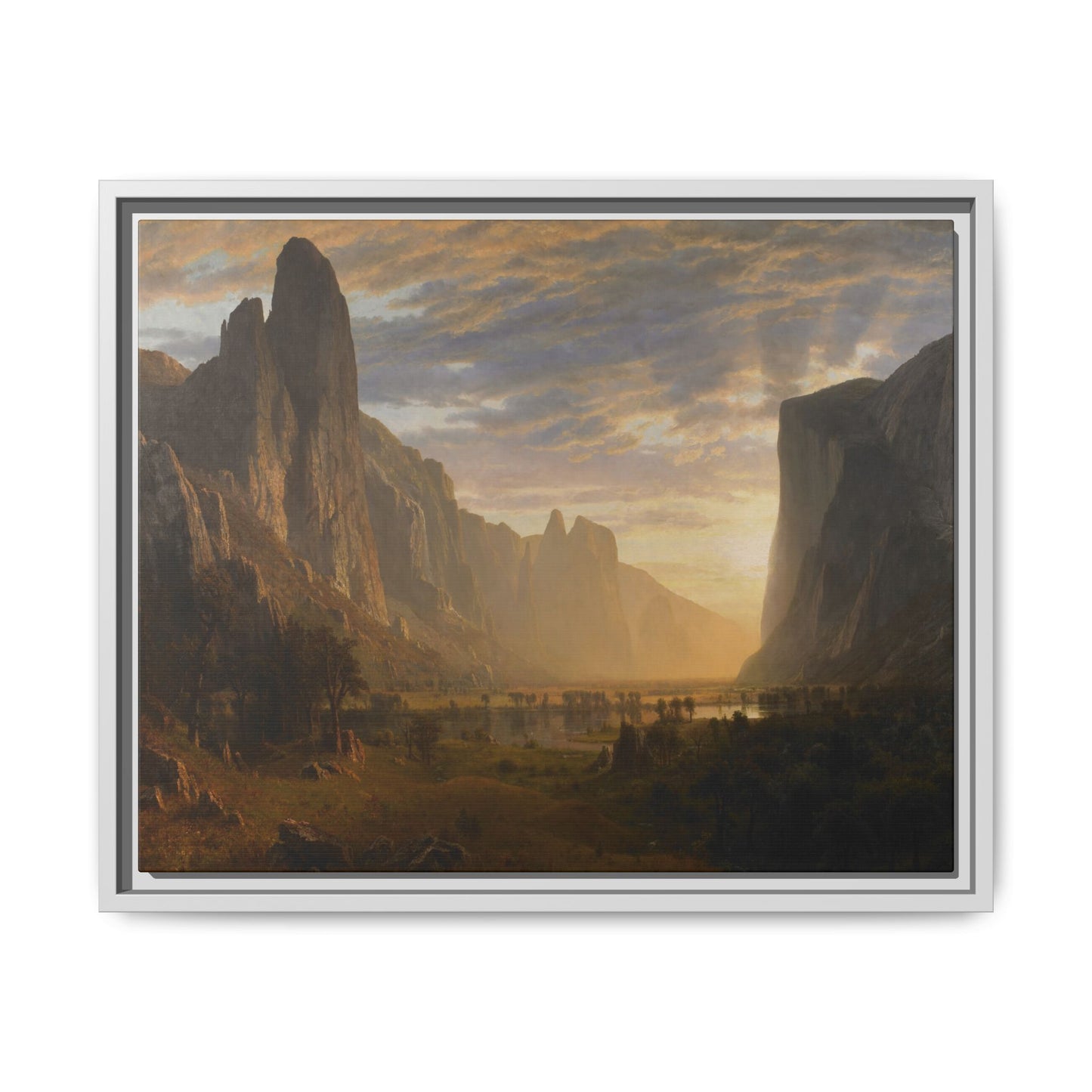 Bierstadt, Albert - Looking Down Yosemite Valley (1865) - Matte Canvas, Framed