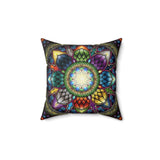 Mystic Jewel Mandala - Suede Square Pillow