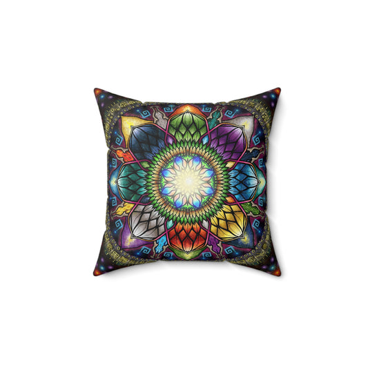 Pacio, Adam - Mystic Jewel Mandala - Suede Square Pillow