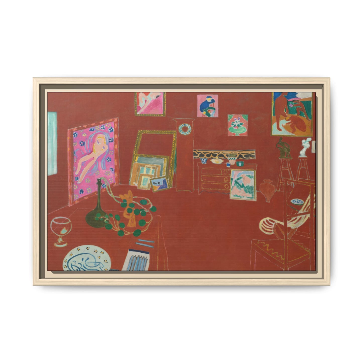 Matisse, Henri - The Red Studio (1911) - Matte Canvas, Framed