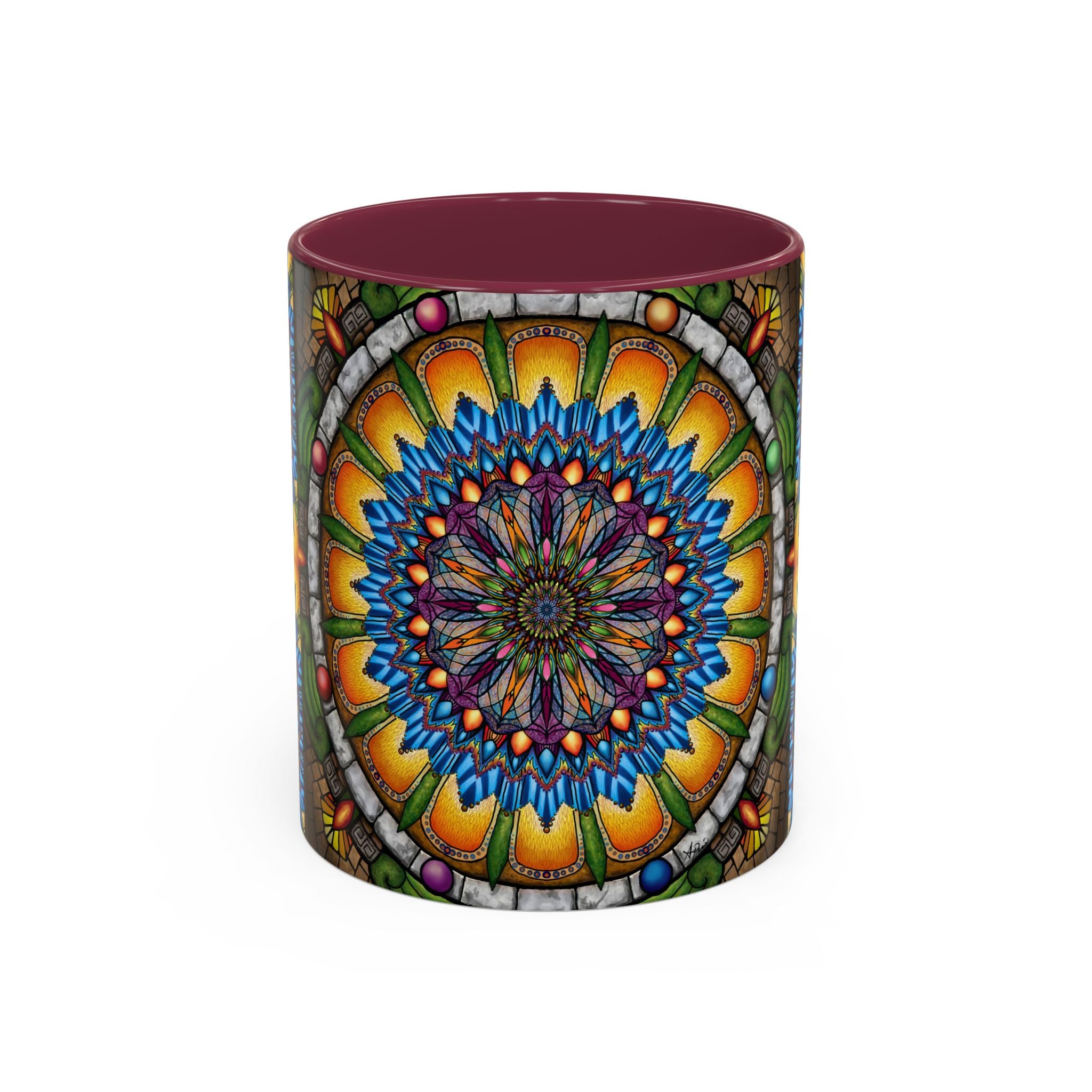 Emerald Arrows Mandala - Colorful Accent Mugs