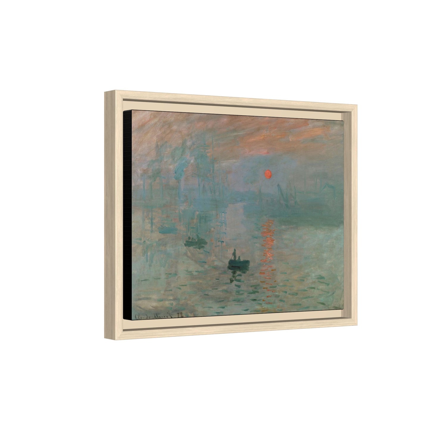 Monet, Claude - Impression, Sunrise (1872) - Matte Canvas, Framed