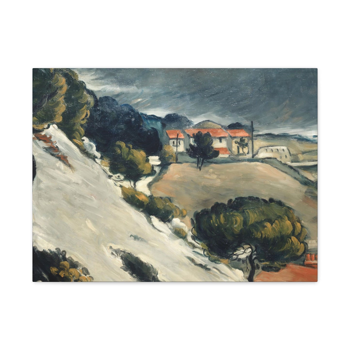 Cézanne, Paul - L’Estaque, Melting Snow (1870) - Canvas Block, unframed