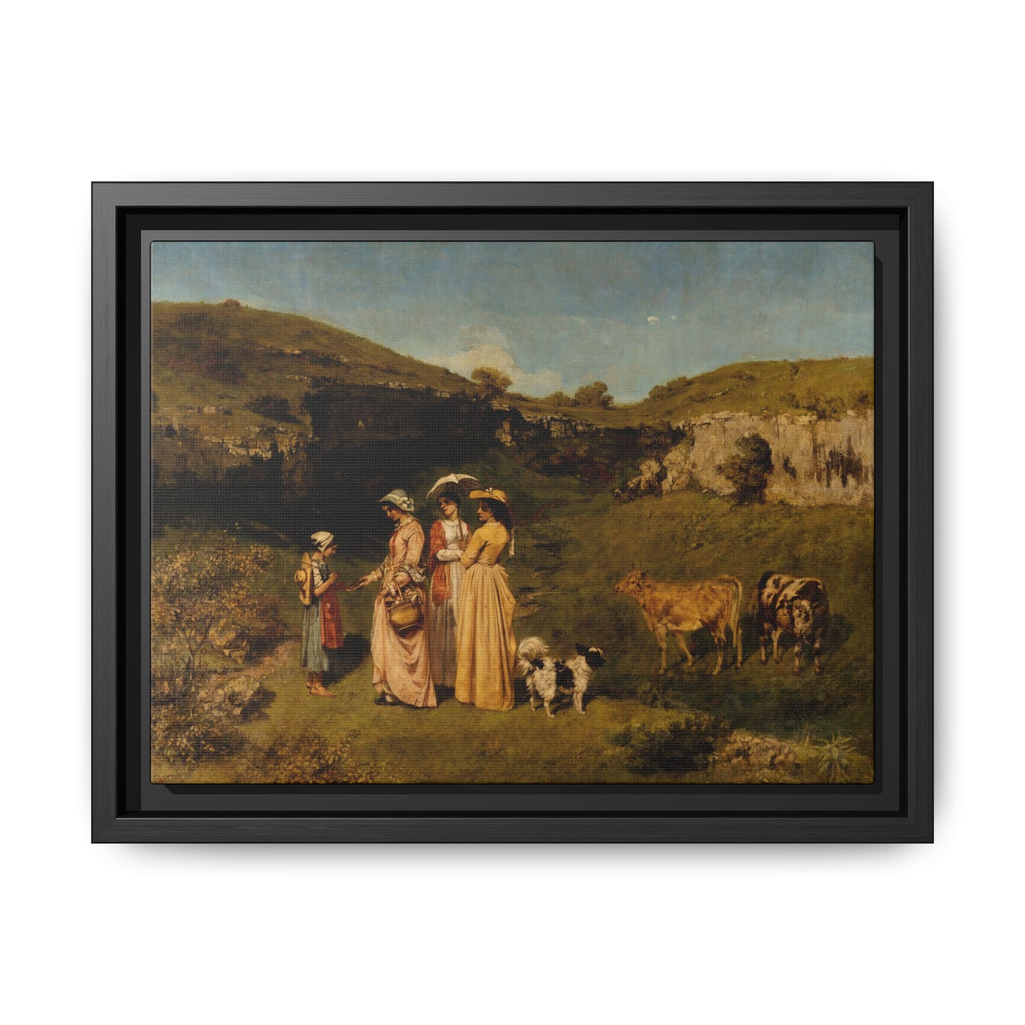 Courbet, Gustave - Young Ladies of the Village (1851) - Matte Canvas, Framed