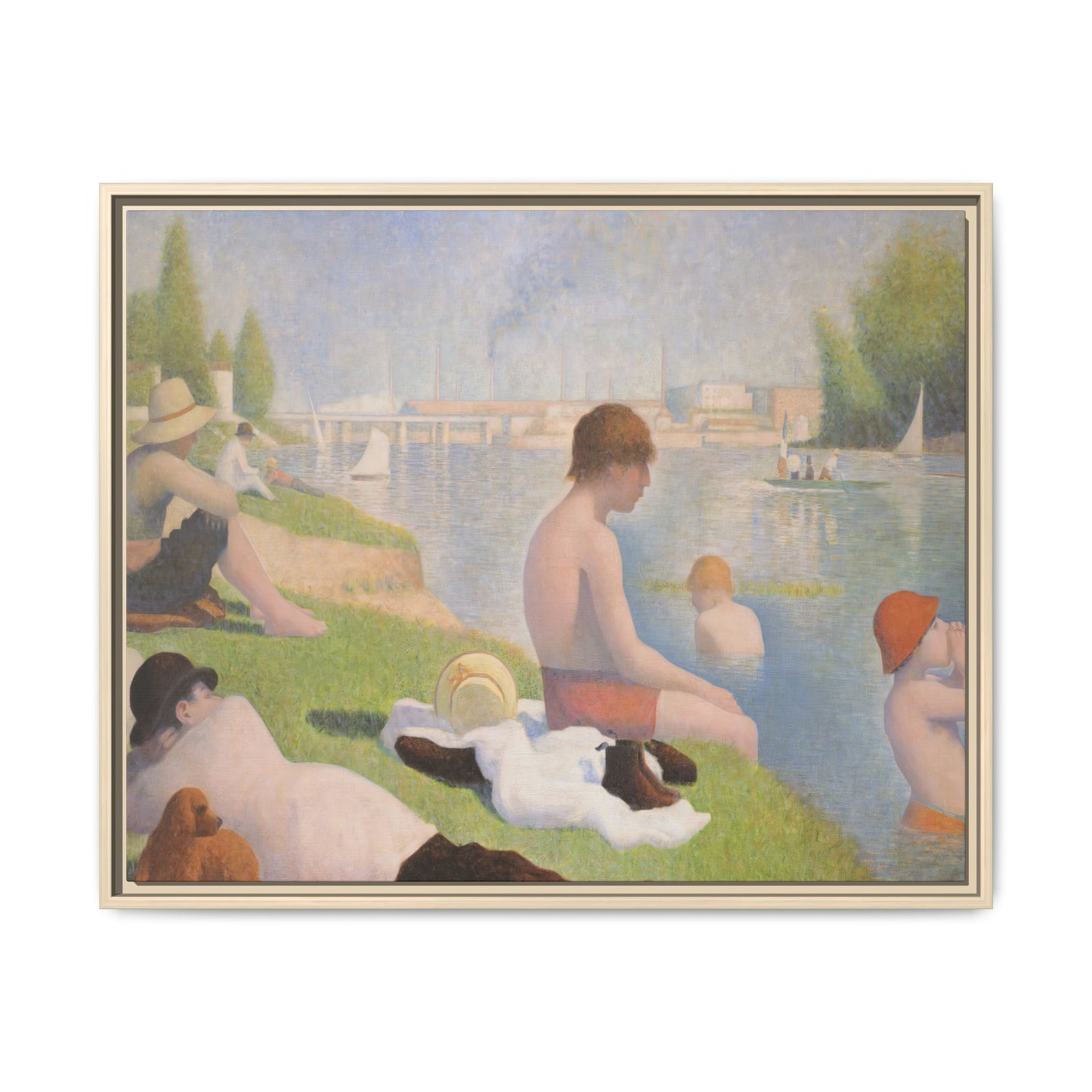 Seurat, Georges - Bathers at Asnières (1884) - Matte Canvas, Framed