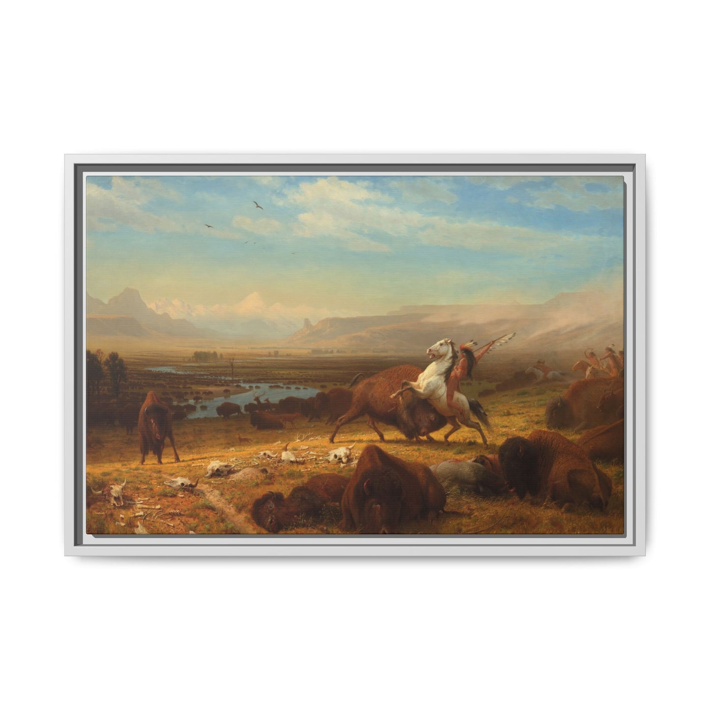 Bierstadt, Albert - The Last of the Buffalo  (1888) - Matte Canvas, Framed