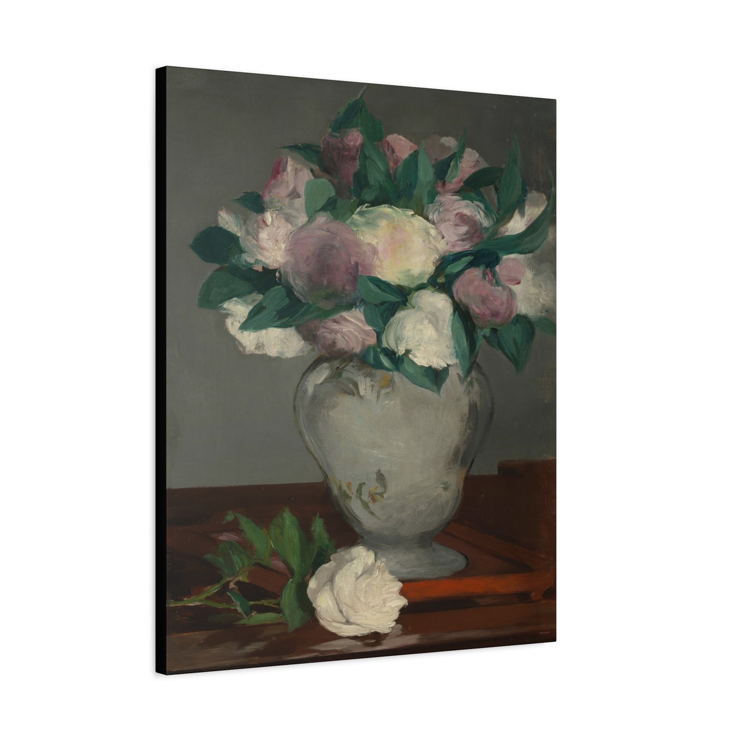 Manet, Édouard - Peonies (1864) - Canvas Block, unframed