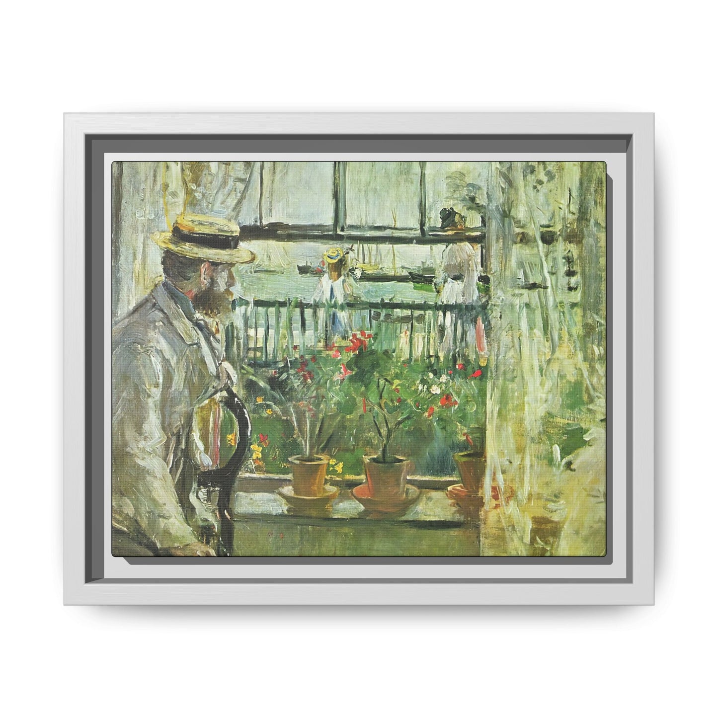 Morisot, Berthe - Eugene Manet on the Isle of Wight (1875) - Matte Canvas, Framed